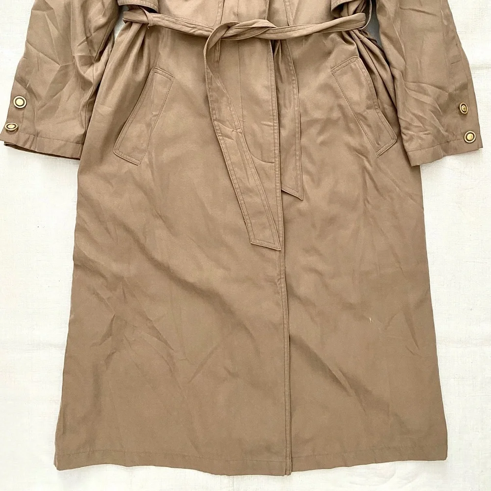 VTG Tan Trench Coat Jacket - Picture 4 of 8